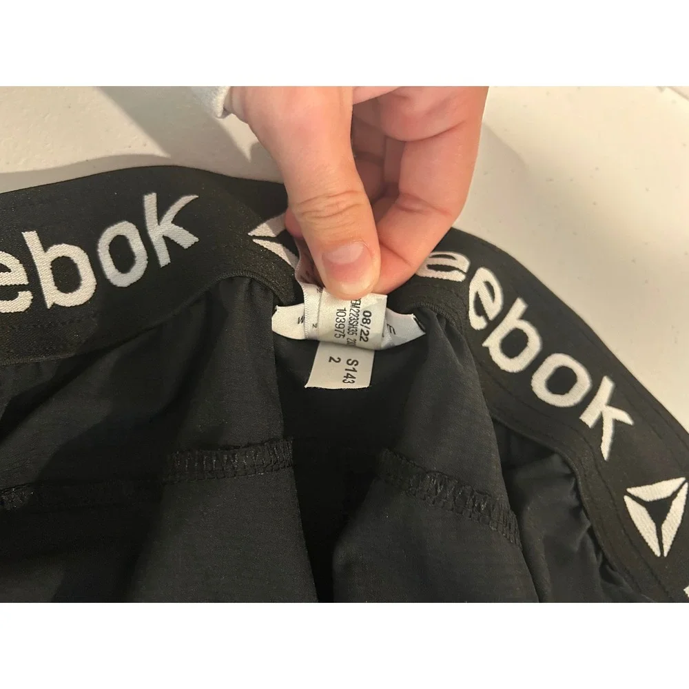 Reebok Mens Black Athletic Training Shorts Elastic Logo Waistband 3XL REH223SH35